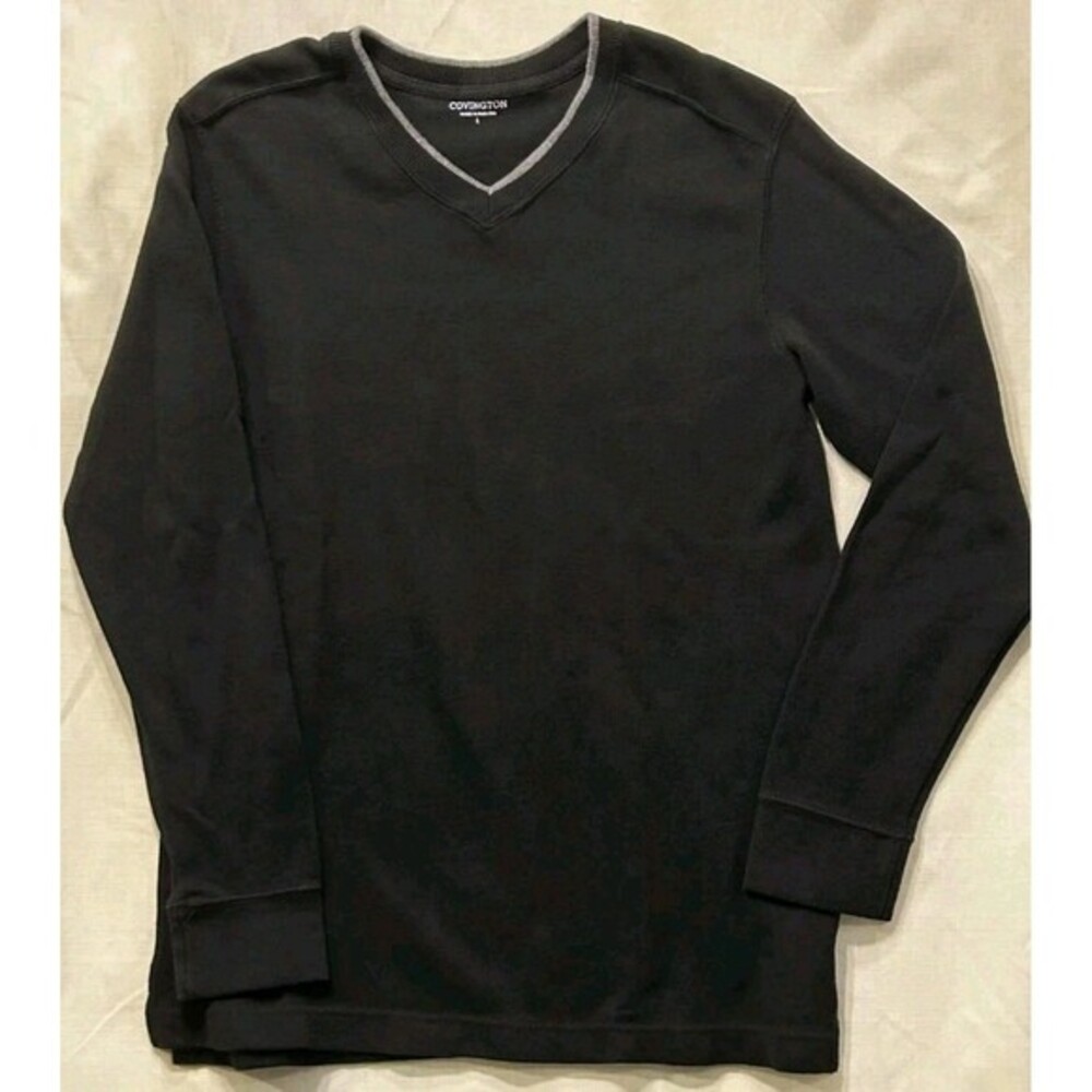 Covington Men's Black‎ Cardigan Pullover Sweater Sz L  Cotton